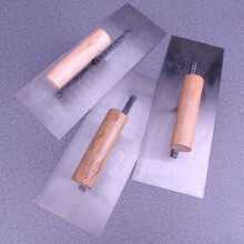Steel Concrete Trowel Set Wooden Handle 3-Piece