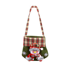 Sacs de Noël portables avec motif de Père Noël, en tissu à design 3D, sacs fourre-tout festifs à cordon pour les fêtes, l'emballage de cadeaux