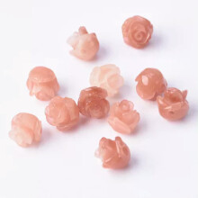 10 piezas de cuentas de resina de coral artificial con forma de rosa de 6 mm, 8 mm y 10 mm para la fabricación de joyas - 10 mm - Café