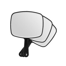 Hand Mirror, Black Handheld Mirror with Handle, 6.6" W x 9.2" L, Pack of 3