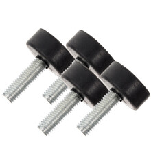 Furniture Levelers Adjustable Rubber Feet with Screw in Structure Black 4Pcs