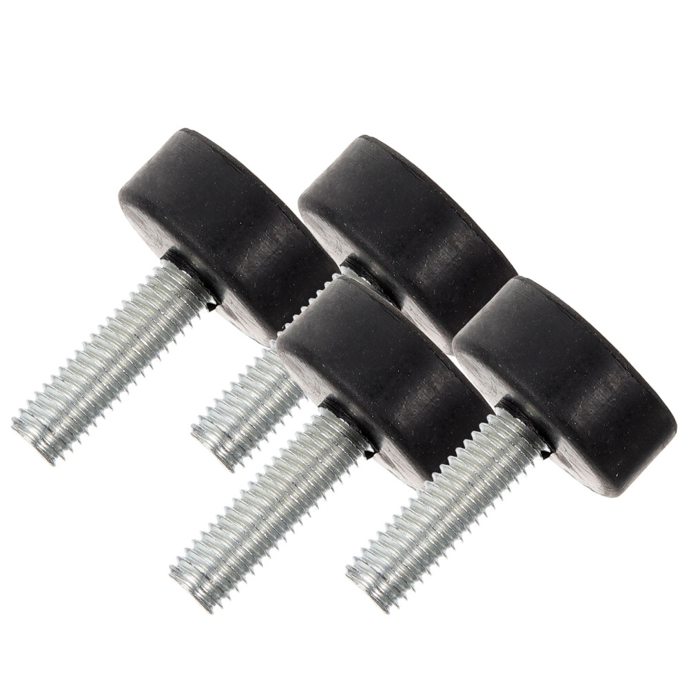 Furniture Levelers Adjustable Rubber Feet With Screw In Structure Black 4Pcs 9101399543756