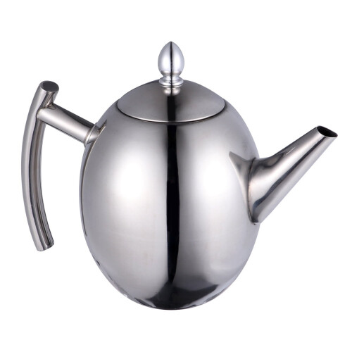 Stainless Steel Tea Pot with Inner Strainer for Kitchen Use Silver 1 5L