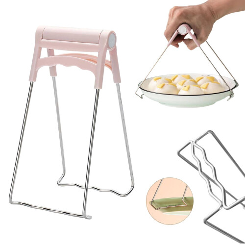 Stainless Steel Bowl Clip with Plastic Handle, Foldable