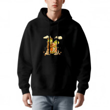 Men's Long Sleeve Hoodie Pullover Sweatshirt with Cartoon Frog Riding Bicycle Design Front Pocket Drawstrings Fun & Unique Style