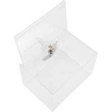 Clear Suggestion Box Transparent Plastic Tip Collection Tipping Box with Lock for Office, Restaurant, and Events