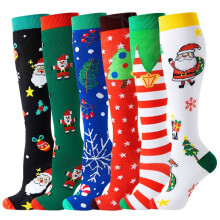 Compression Socks for Women Circulation Knee High 6 Pairs for Nurses, Running, Travel, Athletic，Style 15
