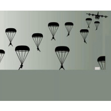 Black Paratroopers 12-Pack Wall Decals