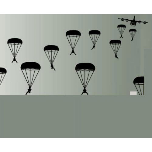 Black Paratroopers 12-Pack Wall Decals