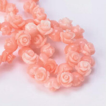 10 piezas de cuentas de resina de coral artificial con forma de rosa de 6 mm, 8 mm y 10 mm para la fabricación de joyas - 8 mm - Naranja fresco