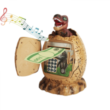 Dinosaur Savings Bank Toy for Kids, Money Saving Box with Lights Dinosaur Egg Gifts for Christmas Birthday Dino Decor(Brown)