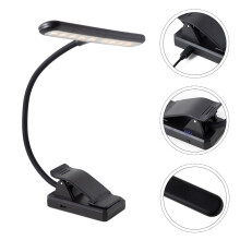 Dimmable Rechargeable Clip On Piano Lamp with 27 LED Lights for Lighting Black ABS Metal