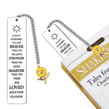 Sunflower Gifts Metal Bookmark Inspirational Gift for Women Durable Book Marker for Reading Ideal for Motivation Stuffers or Daily Use (1Pc 1"x5")