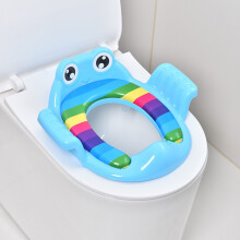 (Blue) Kids Toilet Training Seat with Backrest