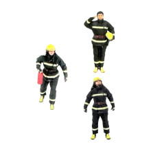 3 Pieces Miniature Firefighter Figures Tiny People Model Collection Gift Hand Painted Sand Table Ornament for DIY Scene Layout Decoration 72th