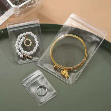 Clear Transparent Thicken Storage Slots Organiser Jewellery Earring Zip-Seal Bag-8x10cm+2cm