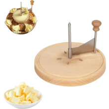 2026 New Stainless Steel Cheese Curler with Lid, Cheese Flower Maker & Chocolate Shaver – Wooden Base, Compatible with All Hard Cheeses