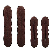 4 Pieces Magic Hair Donut Hair Bun Maker， Ballet Bun Hair Accessory，Brown Color (2 Large and 2 Small)