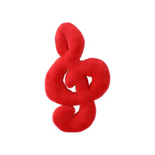 1Pcs Decorative Pillow Musical Note Shape Red Plush for Relaxation