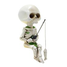 Luurankokalastuspatsas puutarhahartsiveistos Halloween-kotimaisema De GIFT Q3K1