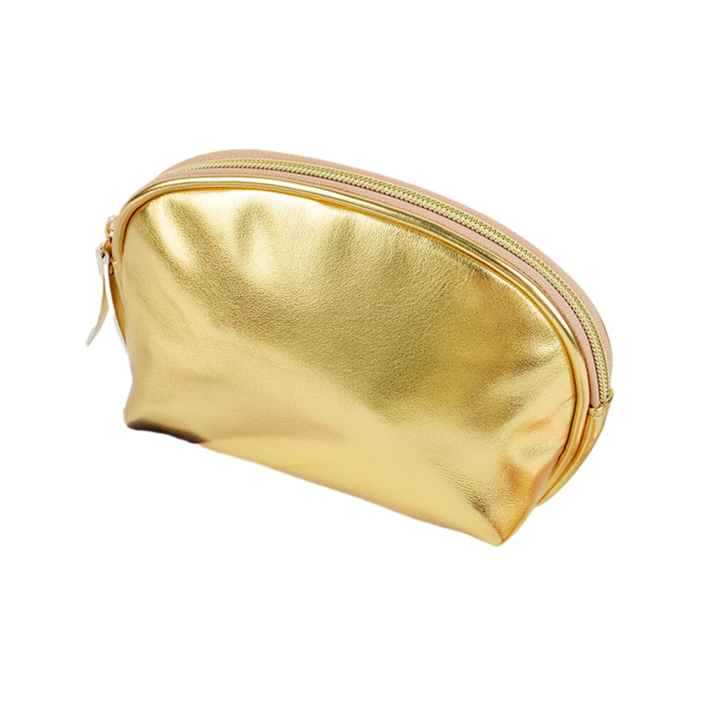 Gold Makeup Pouch Women Waterproof Large Capacity Zipper Bag