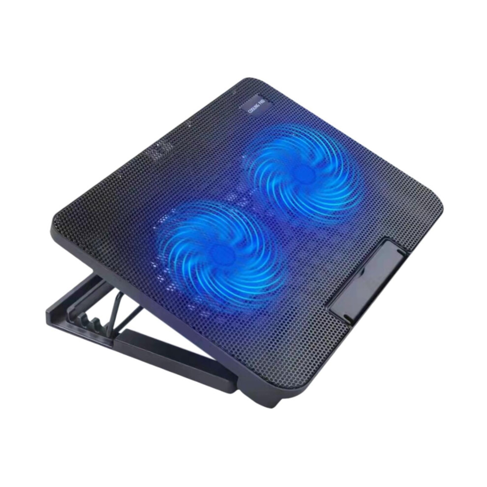 Laptop Cooling Pad With 2 Fans Adjustable Height Ergonomic Portable Sturdy For 12-15.6Inch Laptop Usb Powered With Blue/Light 9097180898221