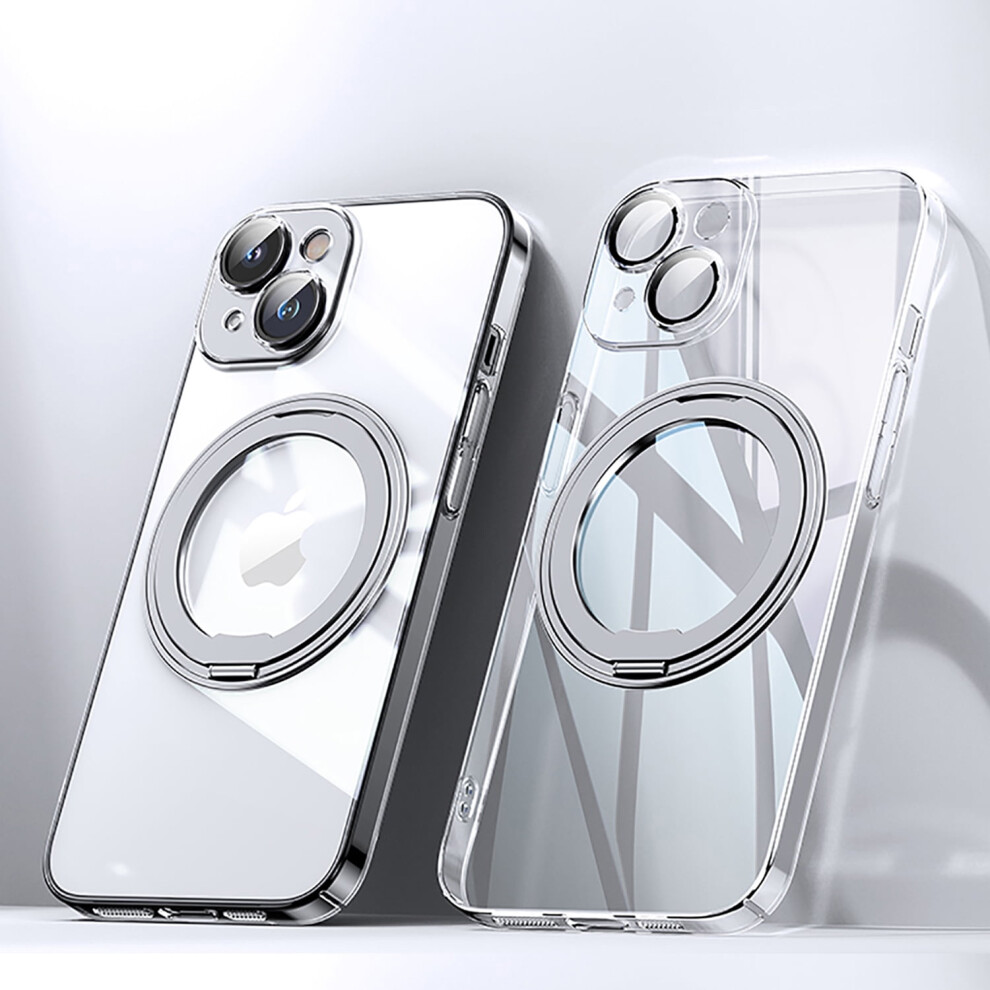 Clear Iphone 15 Plus Case With 360 Rotatable Ring Kickstand, Magsafe Compatible, Built-In Lens Protector, Shockproof & Slim 9097180898863