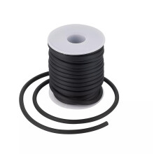 10m/roll Silicone Cord Hollow Cord Rubber Thread Craft Plastic Spool Black 5mm