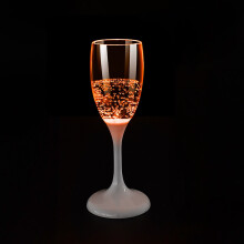 Verre à champagne lumineux LED, coupe lumineuse orange pour fêtes, flûte sans pied, qualité alimentaire, lumière d'ambiance – Compatible avec