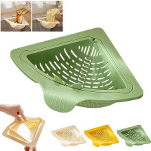 Magnetic Drainage & Filter Basket | Punch-Free Triangular Kitchen Sink Hanging Strainer with Twist-Open Bottom, Collapsible Strong Magnetic Fixation