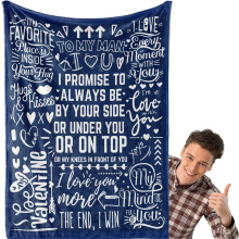 Boyfriend Gifts Boyfriend Blanket Funny Flannel Blanket for Boyfriend Soft Throw Blanket for Him BF Man Loverses Blue 60x80in