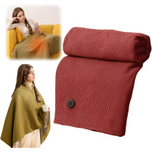 Favorite Portable Heated Shawl, 3 Heat Levels Fast Heating Wearable Electric Blanket with USB Power for Indoor Outdoor Use