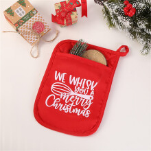 Christmas Gingerbread Cookie Pot Holders, Heat-Resistant Hot Pads for Kitchen – Red, Compatible with Oven & Baking