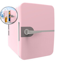 Compact Refrigerator, Car Refrigerator, Portable Mini Fridge, 6 L Refrigerator for Bedroom, Car, Office & Dorm(Pink)