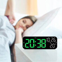 LED Alarm Clock with Temp/Humidity Display, Silent Countdown, Sleek Modern Design – Compatible with Home, Office & Travel