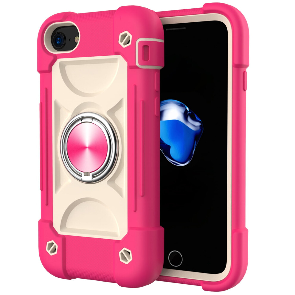 Heavy-Duty Military Rugged Case With Ring Stand For Compatible With Iphone Se3/Se2/7/8 4.7", Rose 9097180899952