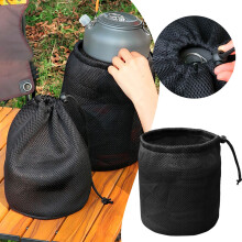 Camping Pot Bag Kitchen Cutlery Organizer Drawstring Anti Collision Protection Outdoor Camping Cookware Bag for BBQ Fishing, 11.42in*13.78in,