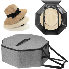 Boîte à chapeau pliable avec poignée – Empilable, pliable et peu encombrante, pour chapeaux de cowboy (hommes et femmes), gris foncé