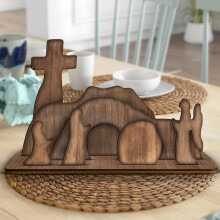 Empty Tomb Easter Scene Set Wooden Resurrection Display