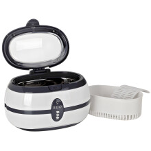 Limpador ultrassônico VGT-800, 600 ml, 40 kHz, para joias/óculos/relógios/próteses dentárias, visor digital, cesto removível, corpo em ABS,