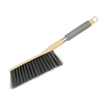 Scopa a mano con manico lungo e setole morbide in plastica per pulire banconi, auto, letti, divani, mobili, vestiti, scrivanie e poltrone – Gialla