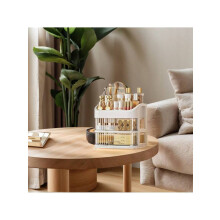 Organisateur cosmétique à 3-5 niveaux avec 2 tiroirs - Grand espace de rangement pour les soins de la peau, les pinceaux, les fards à paupières