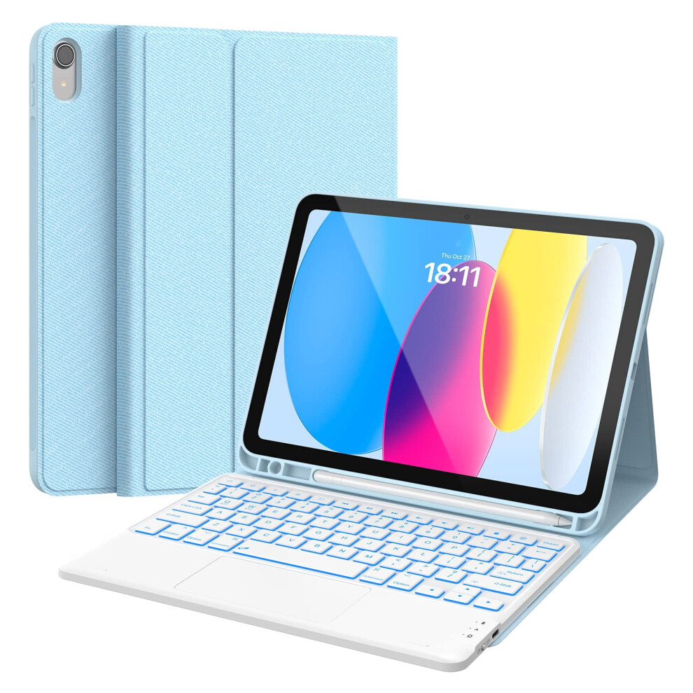 Backlit Protective Case With Keyboard Compatible With Ipad 10Th Generation 10.9 Inch 9405492484504