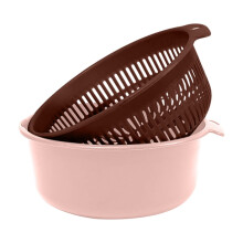 Passoire et égouttoir de cuisine double couche 2 en 1, panier à fruits/légumes en plastique, bol d'égouttage pour pâtes/baies, 18,5 cm x 7,5 cm