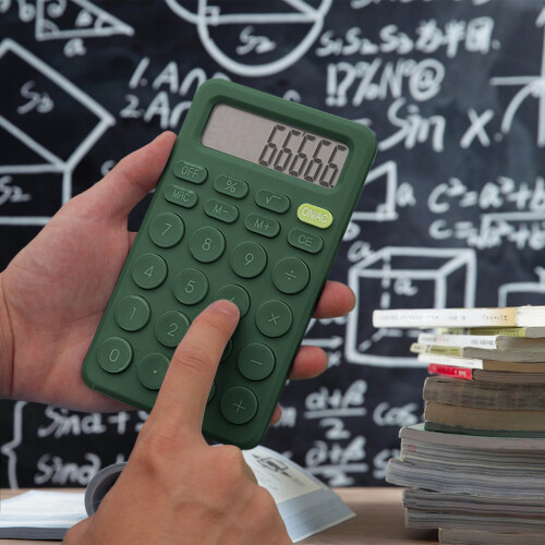 AuroraX Office Desktop Calculator Cute Compact Four Function Calculator,Electric Basic Calculator with Large Buttons Study Beginners Office Supplies
