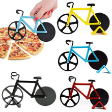 Stainless Steel Bicycle Pizza Cutter Bike Dual Slicer Chopper Home Kitchen