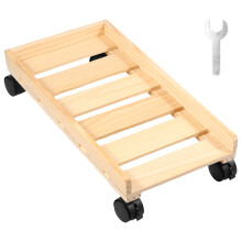 Wood Computer Tower Cart with Wheels, Open Frame Design, Compatible with Most PC Cases, 17.13x8.86x3.94in