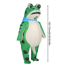 (Green Frog Inflatable Suit with Clear Mask, M 160cm 175cm) Inflatable Halloween Costume Dinosaur Astronaut Frog Suit