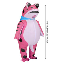 (Pink Frog Inflatable Suit with Clear Mask, L 175cm 190cm) Inflatable Halloween Costume Dinosaur Astronaut Frog Suit