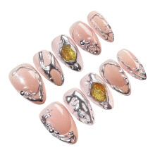 (M) Eco-Friendly Almond Resin Nail Extensions - Odorless